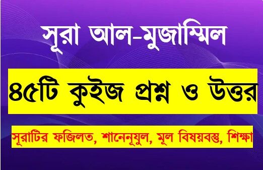 Read more about the article সূরা মুজাম্মিল সম্পর্কে ৪৫টি কুইজ প্রশ্ন সহ বিস্তারিত